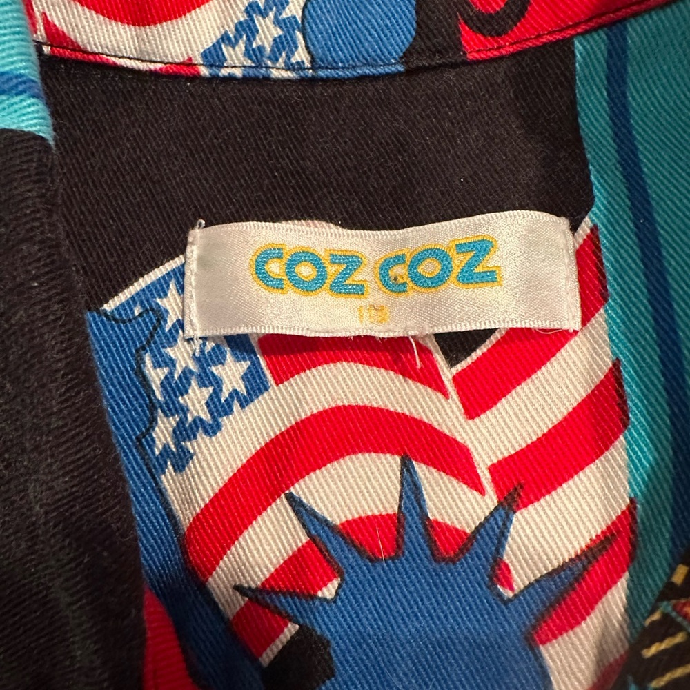 Kids Coz Co Colorful Graphic Long Sleeve Coat Las Vegas Americana Print - Picture 8 of 9